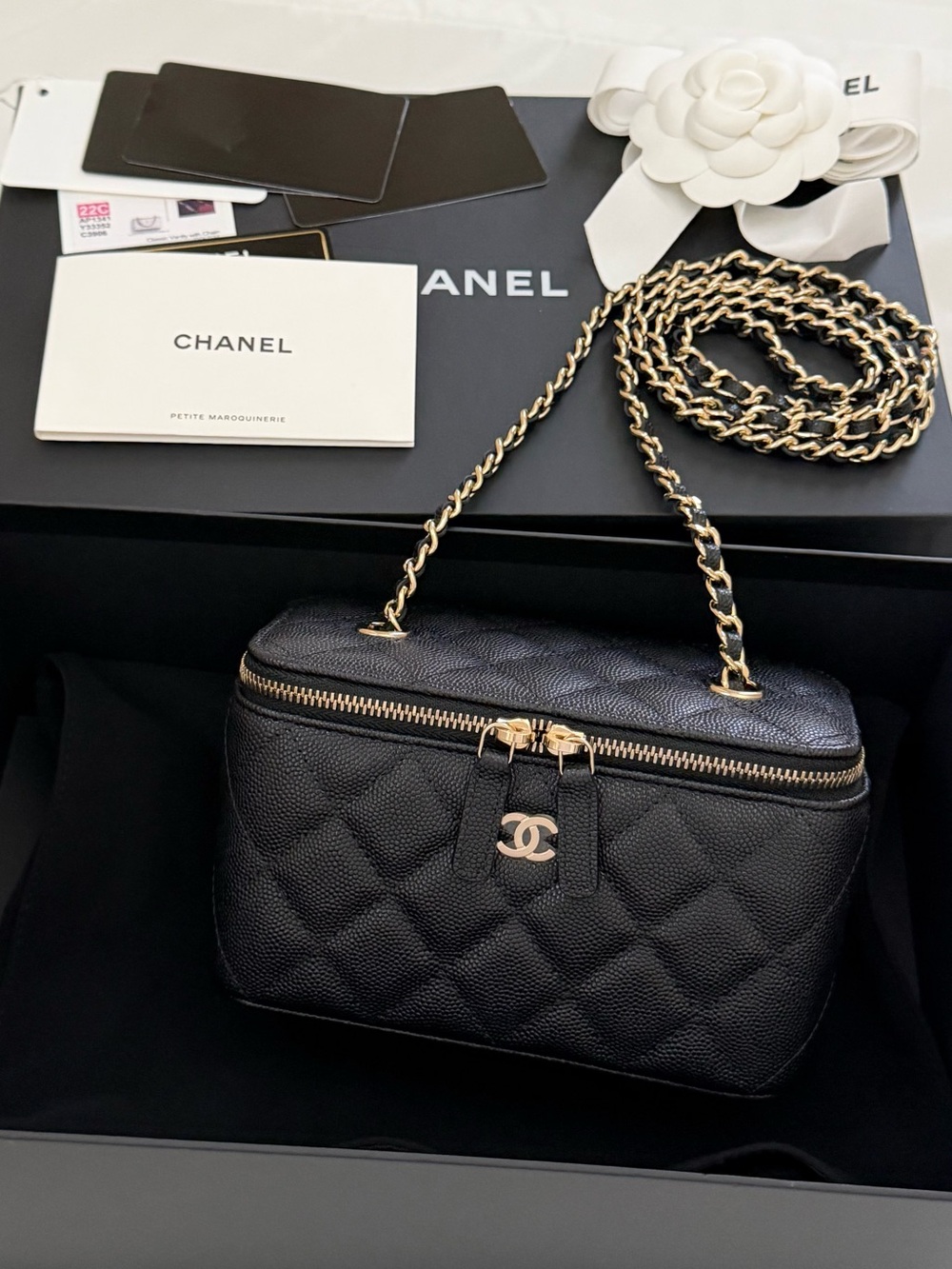 Chanel Small Classic Vanity Case with Chain 22C